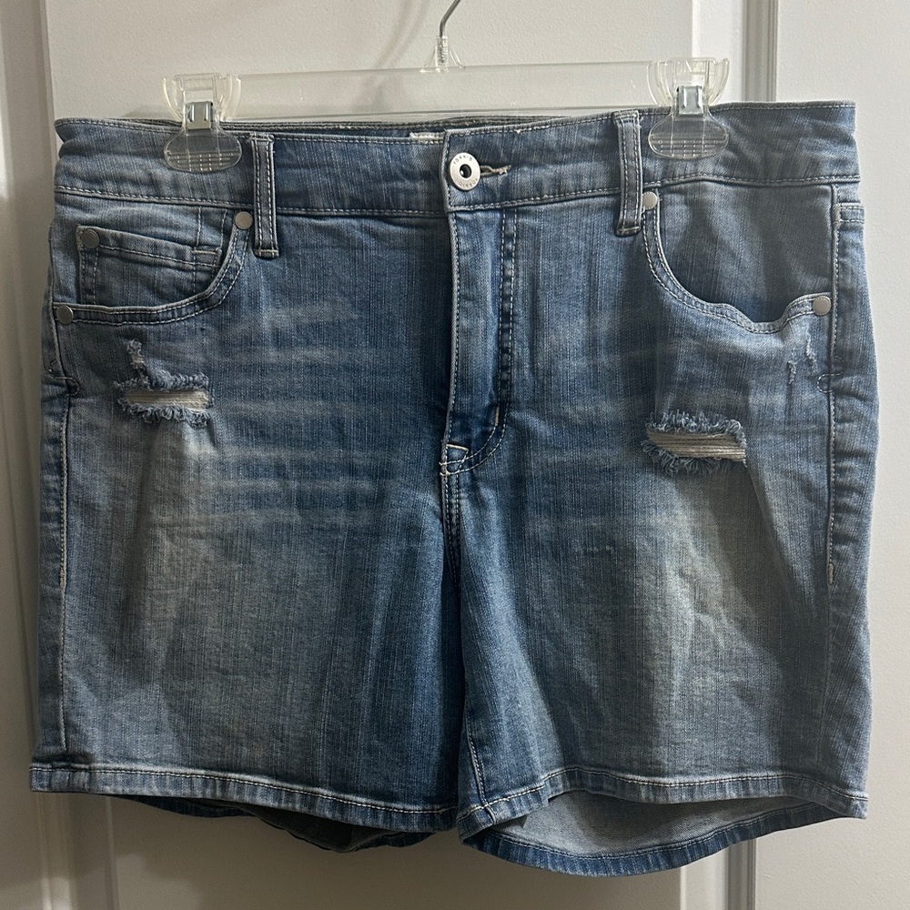 torrid Light Wash Lightly Distressed Denim Shorts